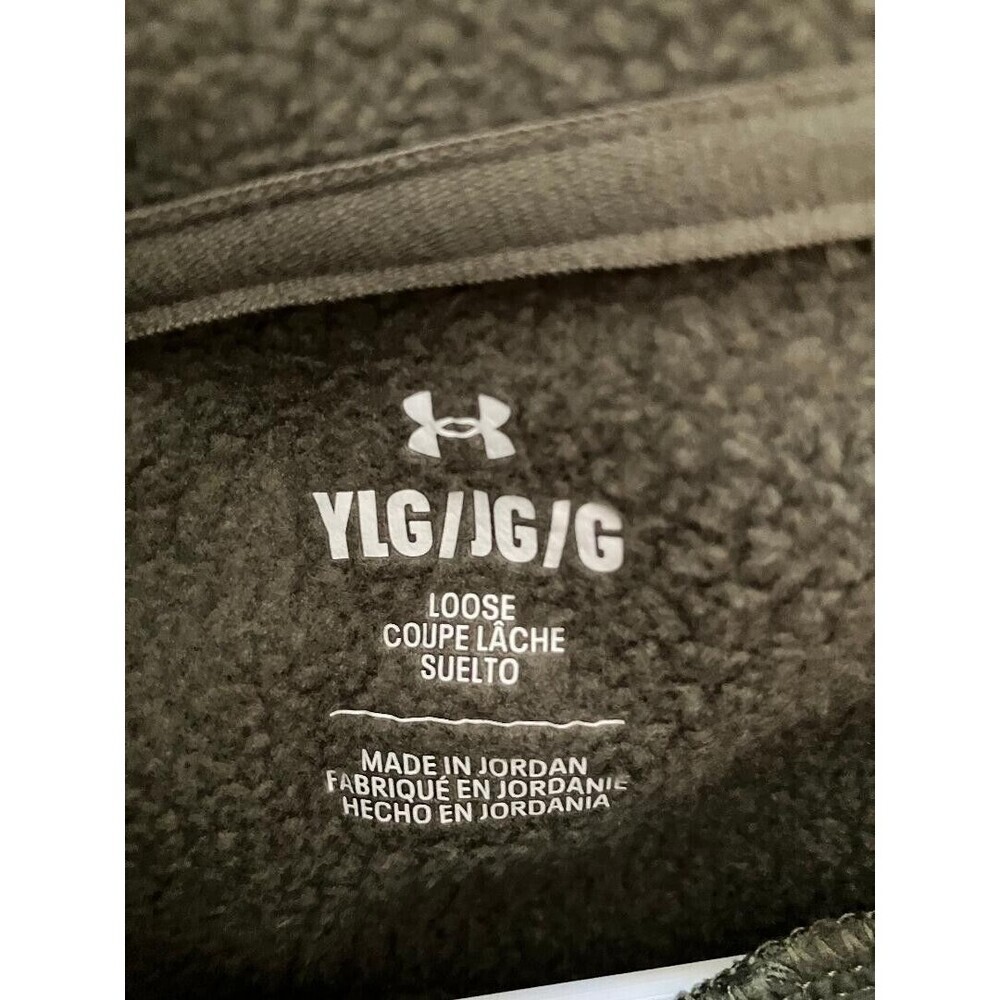 Under Armour Dark Green Hoodie Kids Pullover Size YLG 25x16 - Picture 6 of 10